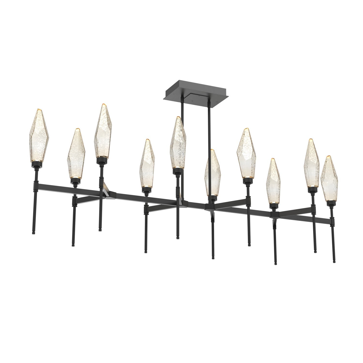 Hammerton Studio - PLB0050-67-MB-CA-001-L3 - LED Linear Suspension - Rock Crystal - Matte Black