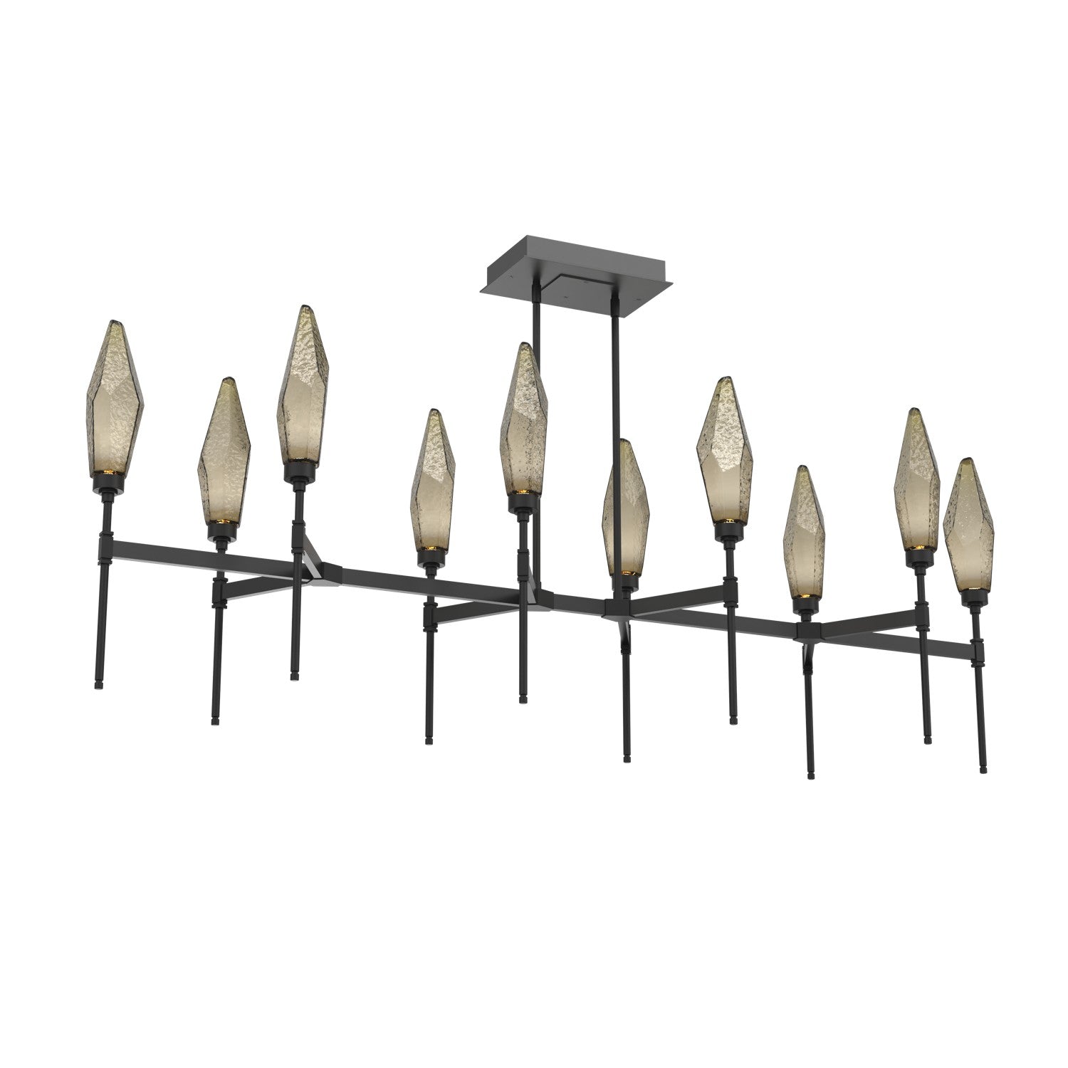 Hammerton Studio - PLB0050-67-MB-CB-001-L1 - LED Linear Suspension - Rock Crystal - Matte Black