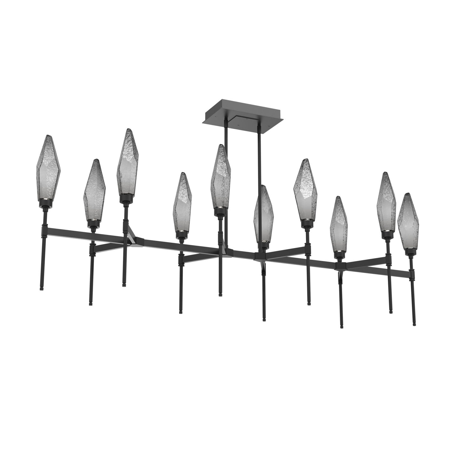 Hammerton Studio - PLB0050-67-MB-CS-001-L3 - LED Linear Suspension - Rock Crystal - Matte Black