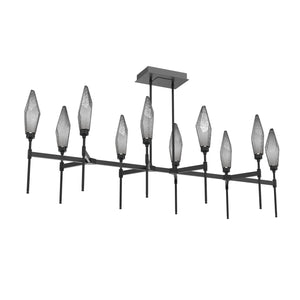 Hammerton Studio - PLB0050-67-MB-CS-001-L3 - LED Linear Suspension - Rock Crystal - Matte Black