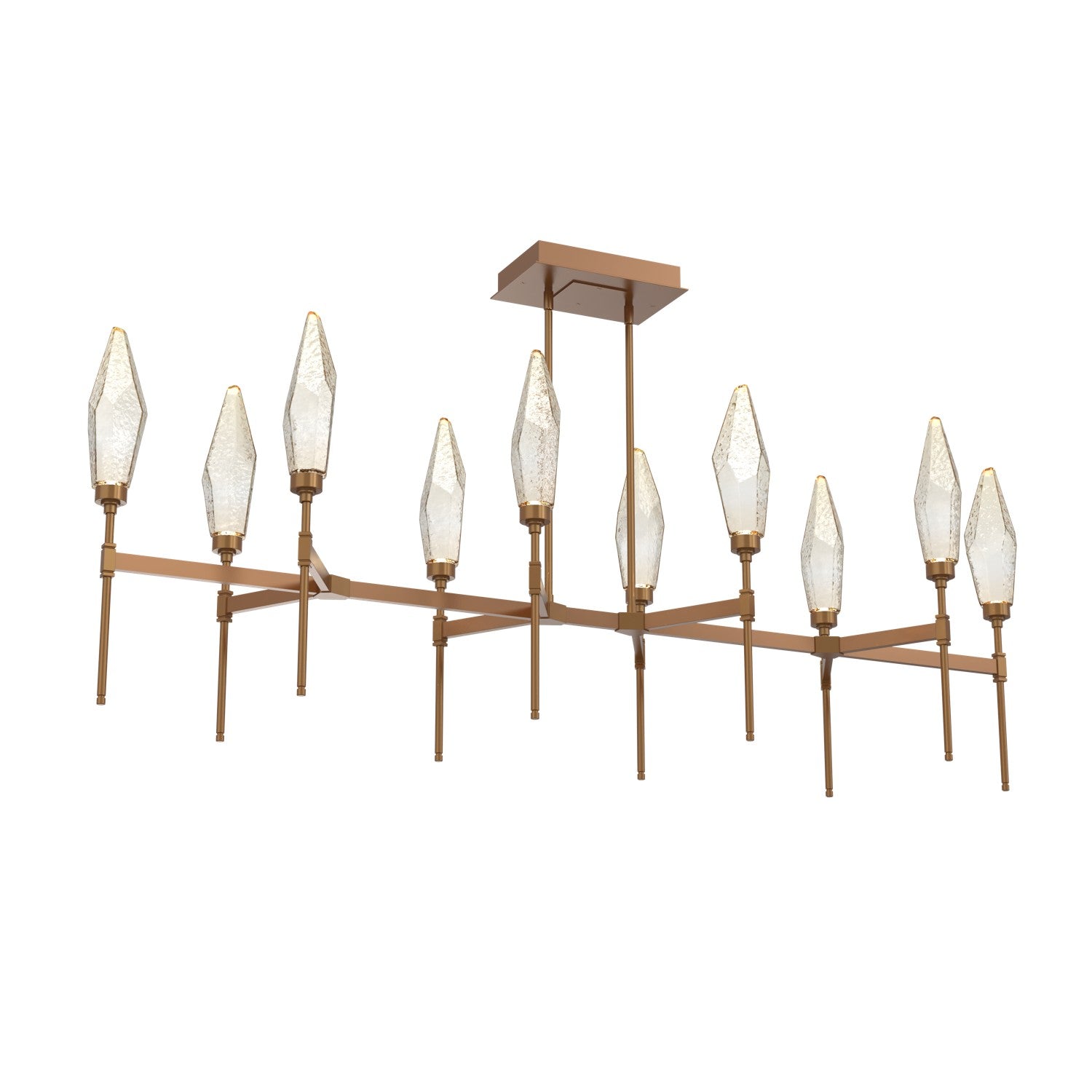 Hammerton Studio - PLB0050-67-NB-CA-001-L1 - LED Linear Suspension - Rock Crystal - Novel Brass