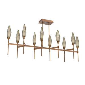 Hammerton Studio - PLB0050-67-NB-CB-001-L3 - LED Linear Suspension - Rock Crystal - Novel Brass