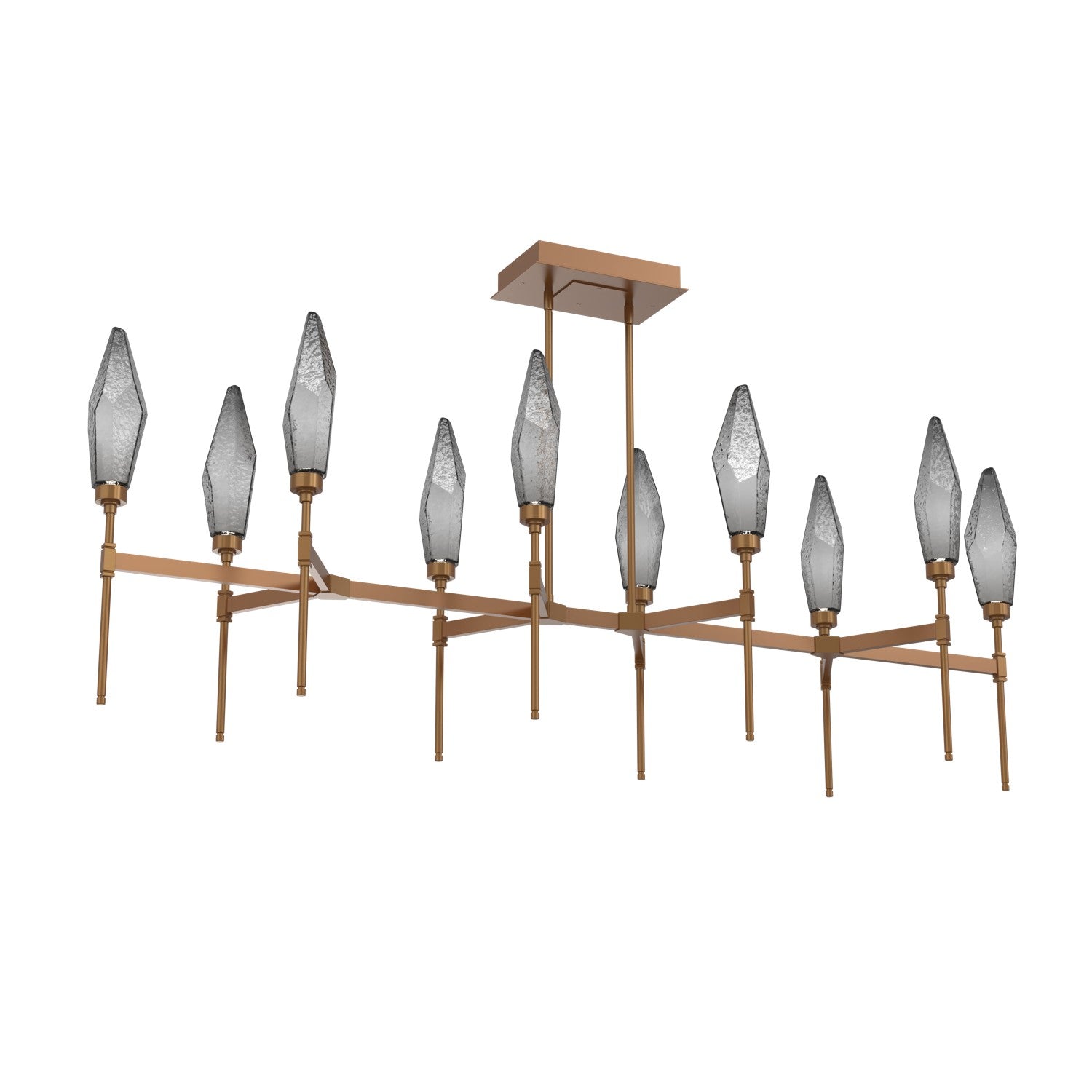 Hammerton Studio - PLB0050-67-NB-CS-001-L1 - LED Linear Suspension - Rock Crystal - Novel Brass