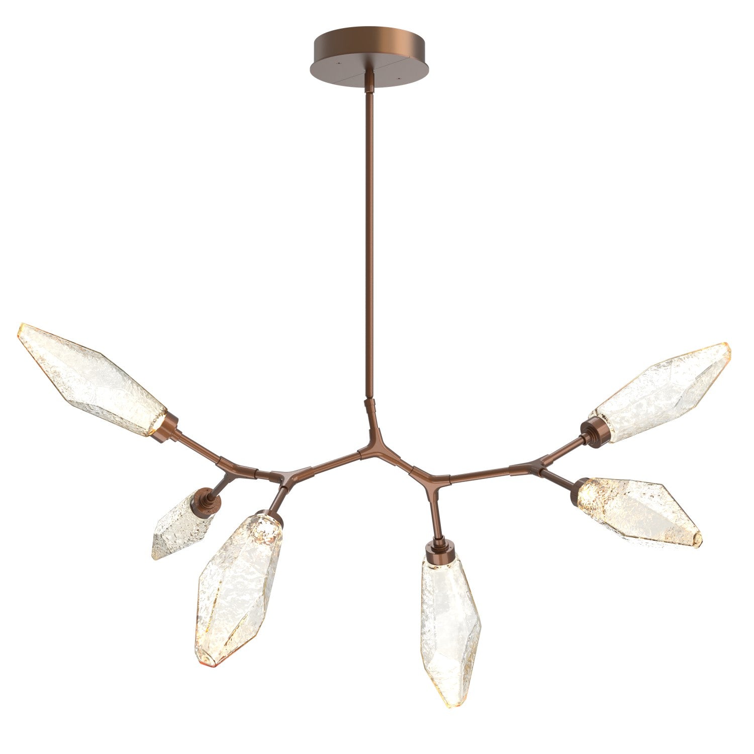 Hammerton Studio - PLB0050-BA-BB-CA-001-L3 - LED Lantern - Rock Crystal - Burnished Bronze
