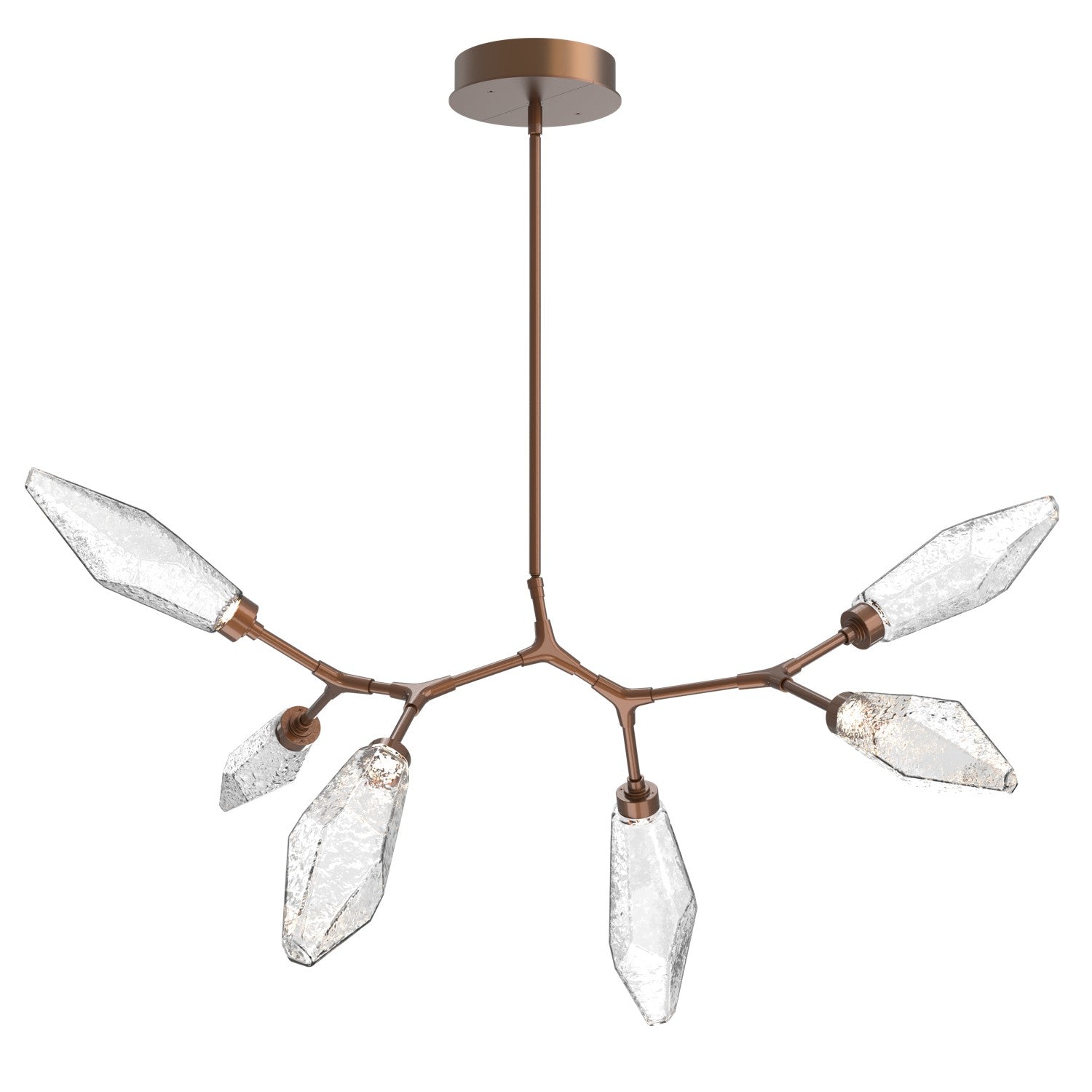 Hammerton Studio - PLB0050-BA-BB-CC-001-L3 - LED Lantern - Rock Crystal - Burnished Bronze