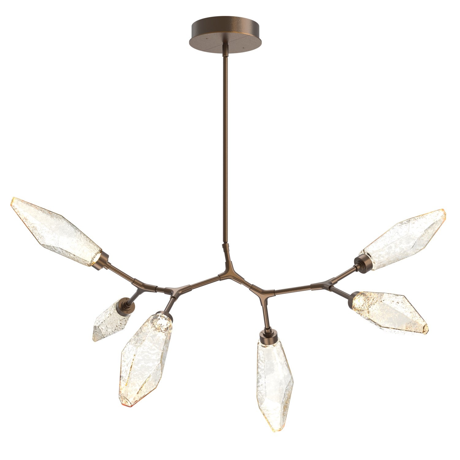 Hammerton Studio - PLB0050-BA-FB-CA-001-L3 - LED Lantern - Rock Crystal - Flat Bronze