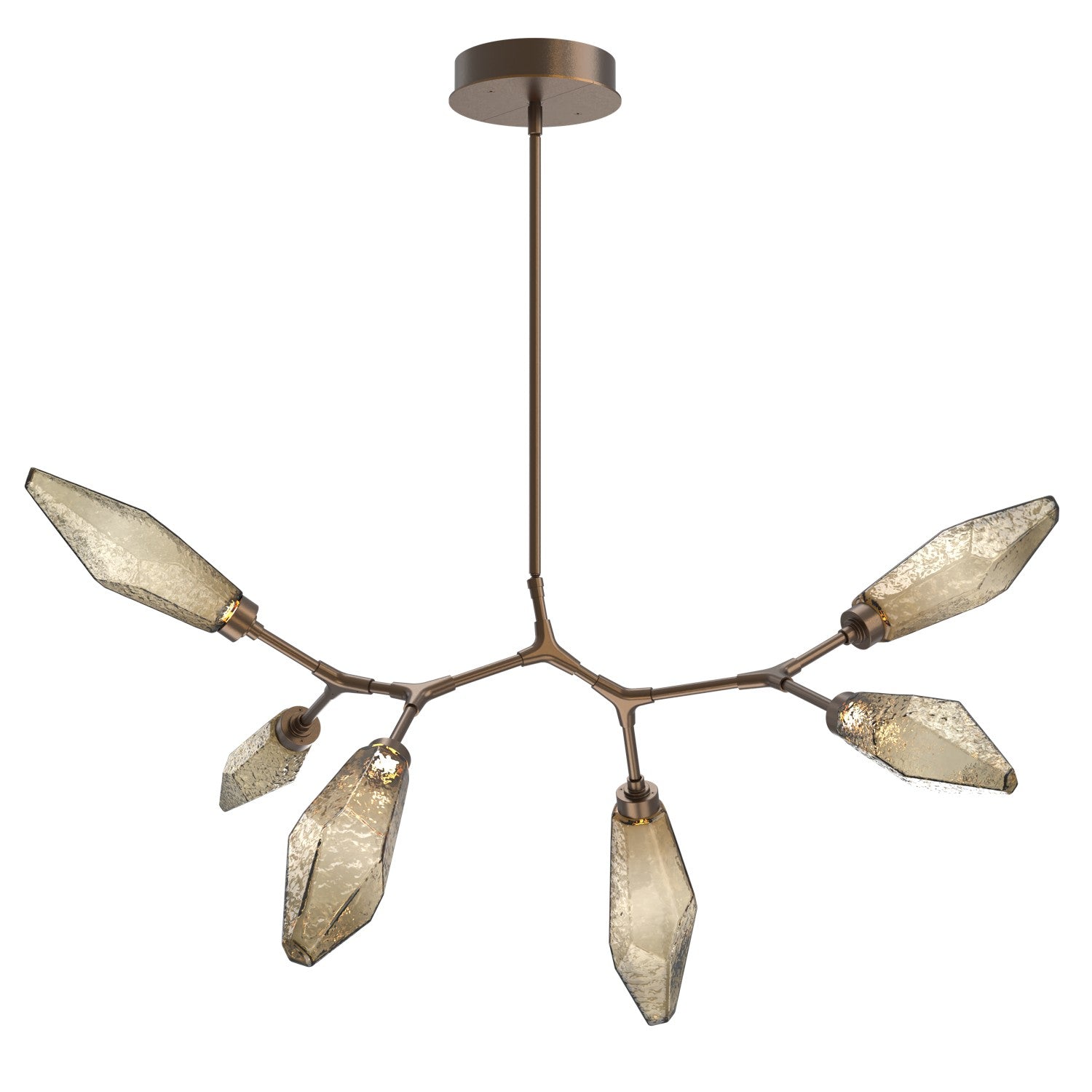 Hammerton Studio - PLB0050-BA-FB-CB-001-L3 - LED Lantern - Rock Crystal - Flat Bronze
