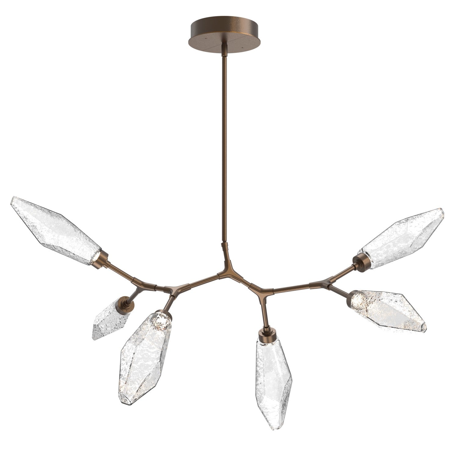 Hammerton Studio - PLB0050-BA-FB-CC-001-L1 - LED Lantern - Rock Crystal - Flat Bronze