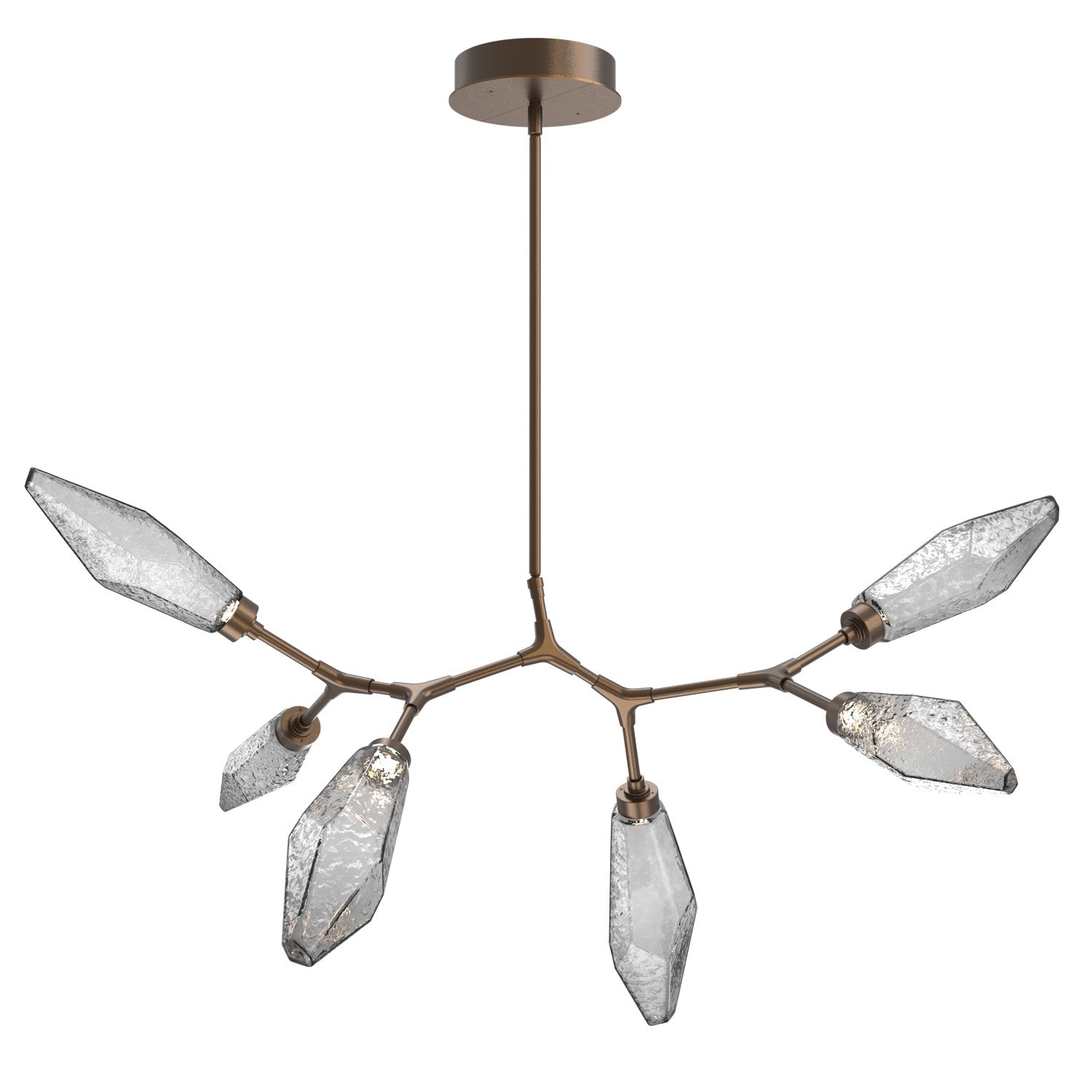 Hammerton Studio - PLB0050-BA-FB-CS-001-L3 - LED Lantern - Rock Crystal - Flat Bronze