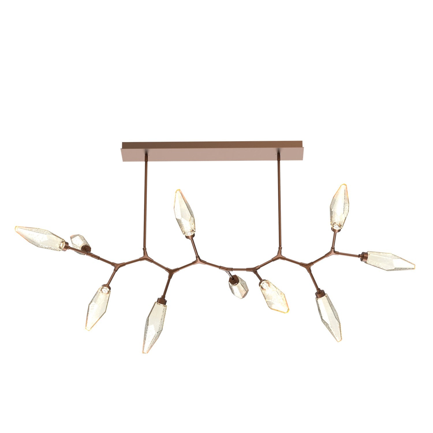 Hammerton Studio - PLB0050-BC-BB-CA-001-L3 - LED Branch - Rock Crystal - Burnished Bronze