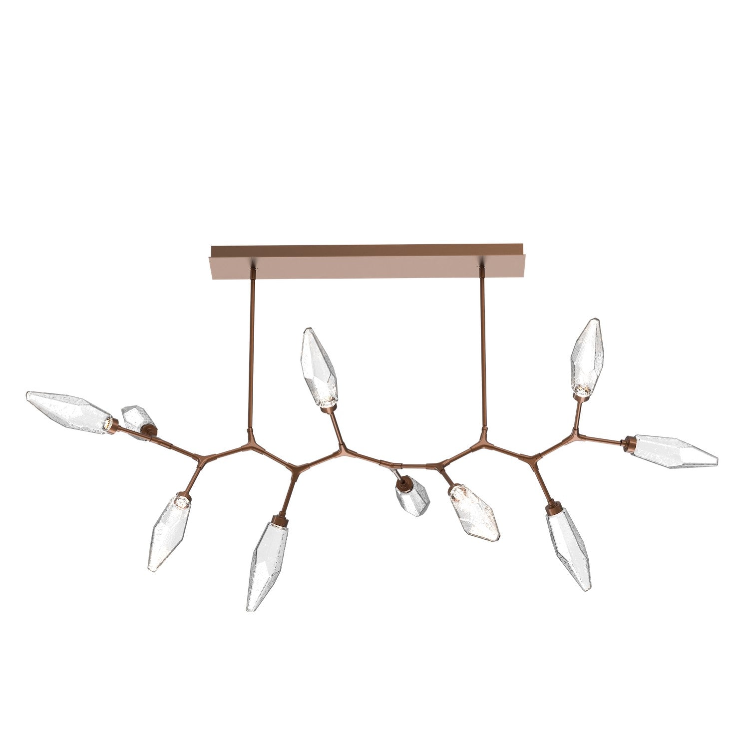 Hammerton Studio - PLB0050-BC-BB-CC-001-L3 - LED Branch - Rock Crystal - Burnished Bronze
