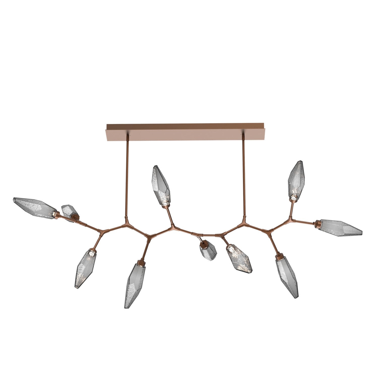 Hammerton Studio - PLB0050-BC-BB-CS-001-L3 - LED Branch - Rock Crystal - Burnished Bronze