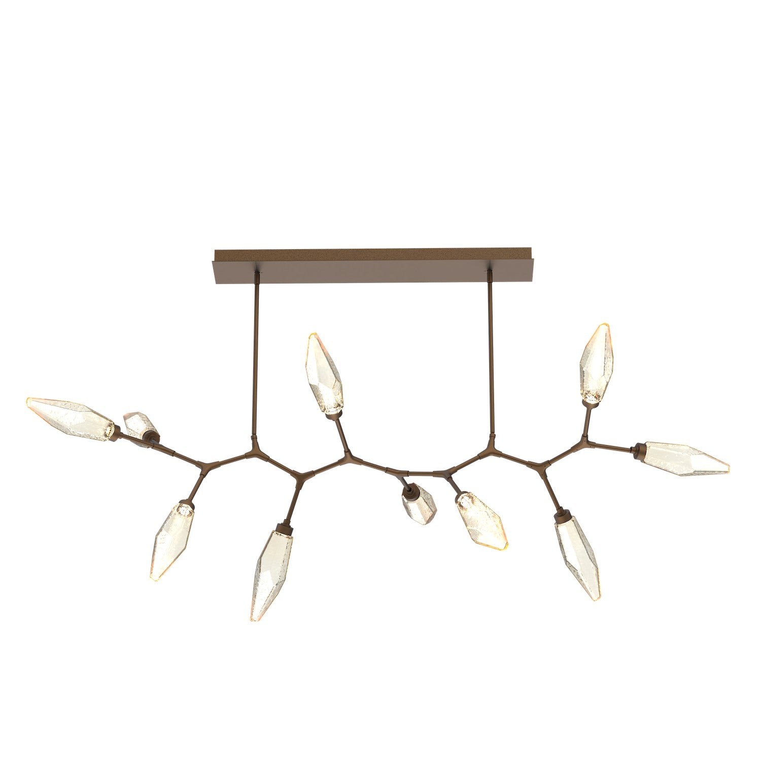 Hammerton Studio - PLB0050-BC-FB-CA-001-L3 - LED Branch - Rock Crystal - Flat Bronze