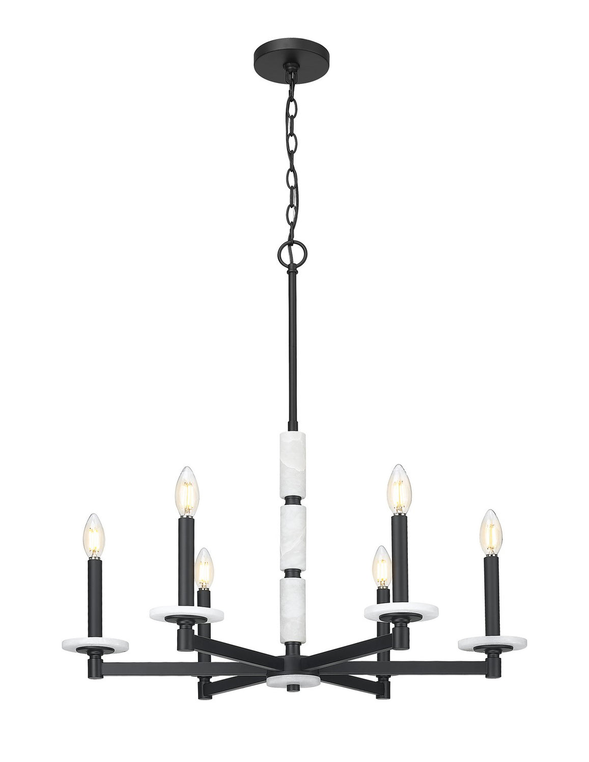 Z-Lite - 3045-6MB - Six Light Chandelier - Kaden - Matte Black
