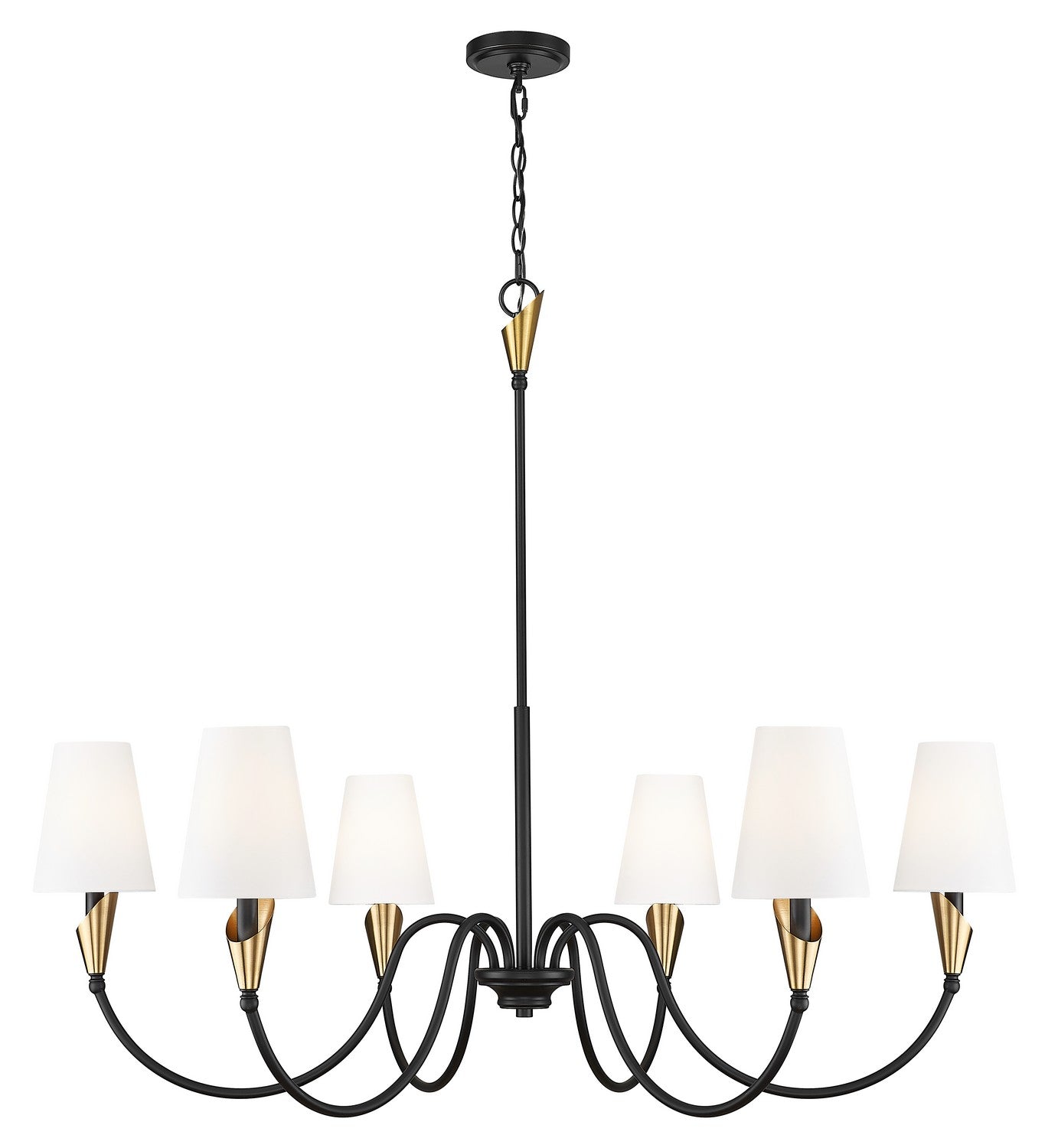 Z-Lite - 4014-46MB-MGLD - Six Light Chandelier - Claudelle - Matte Black + Modern Gold
