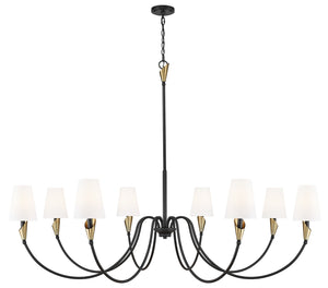 Z-Lite - 4014-65MB-MGLD - Eight Light Chandelier - Claudelle - Matte Black + Modern Gold
