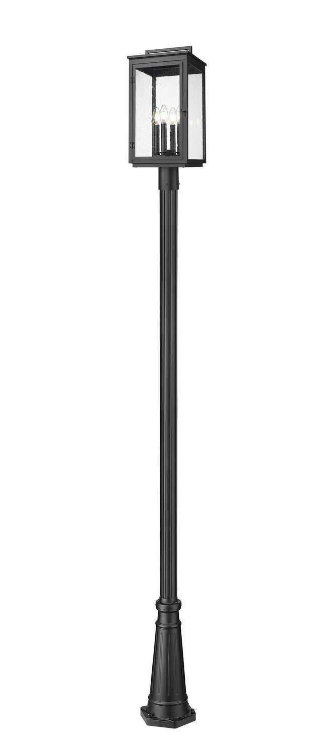 Z-Lite - 5019PHBR-5011P-BK - Four Light Outdoor Post Mount - Hartwell - Sand Black