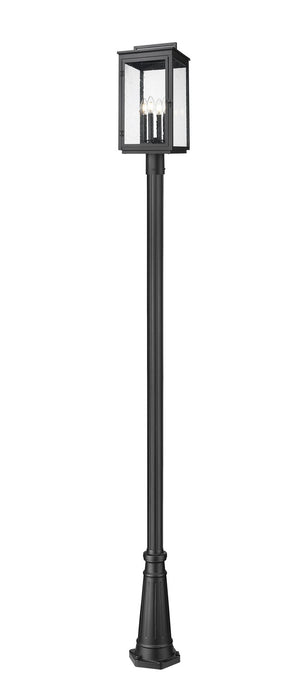 Z-Lite - 5019PHBR-5011P-BK - Four Light Outdoor Post Mount - Hartwell - Sand Black