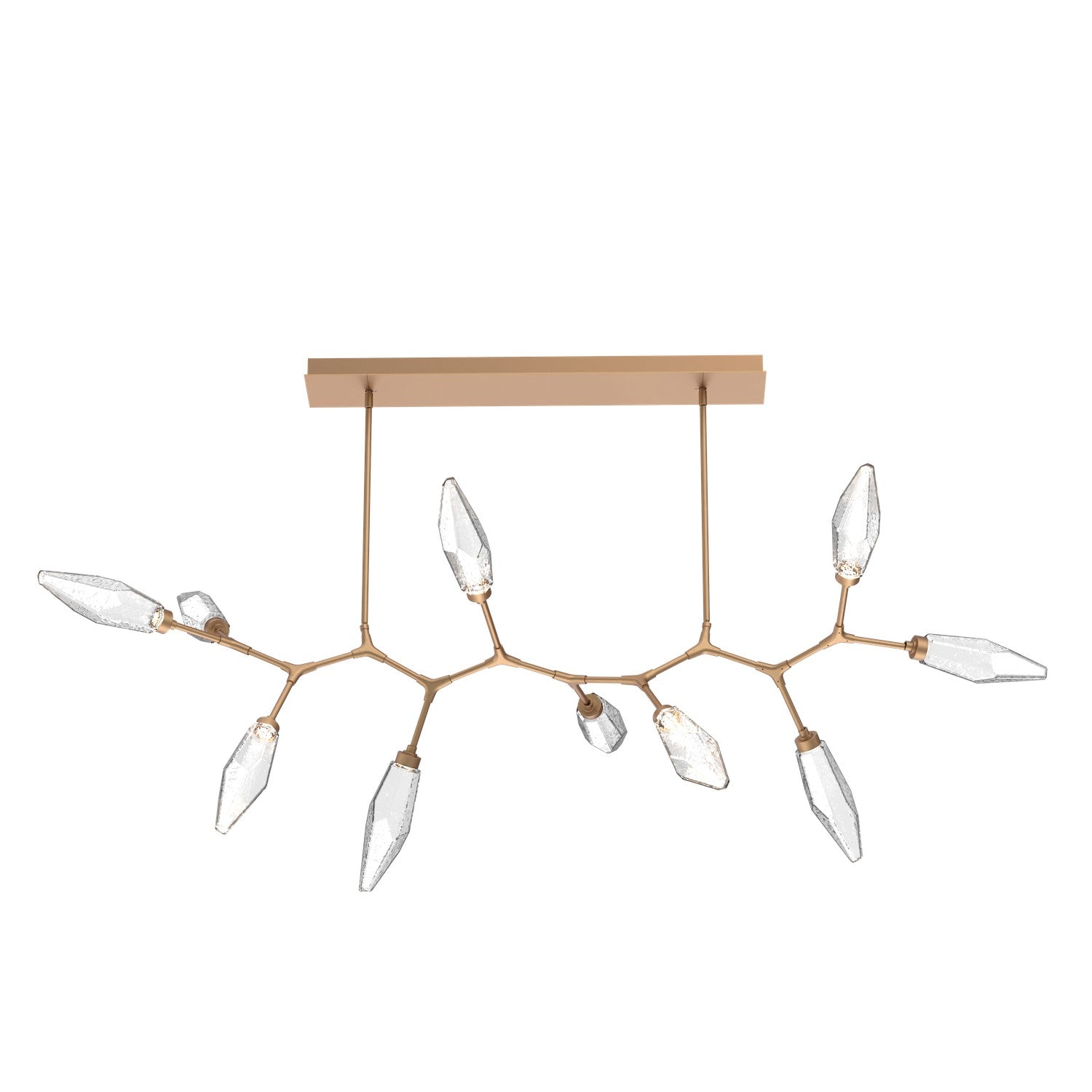 Hammerton Studio - PLB0050-BC-NB-CC-001-L3 - LED Branch - Rock Crystal - Novel Brass