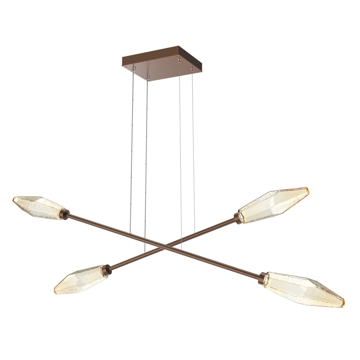 Hammerton Studio - PLB0050-M2-BB-A-CA1-L3 - LED Lantern - Rock Crystal - Burnished Bronze