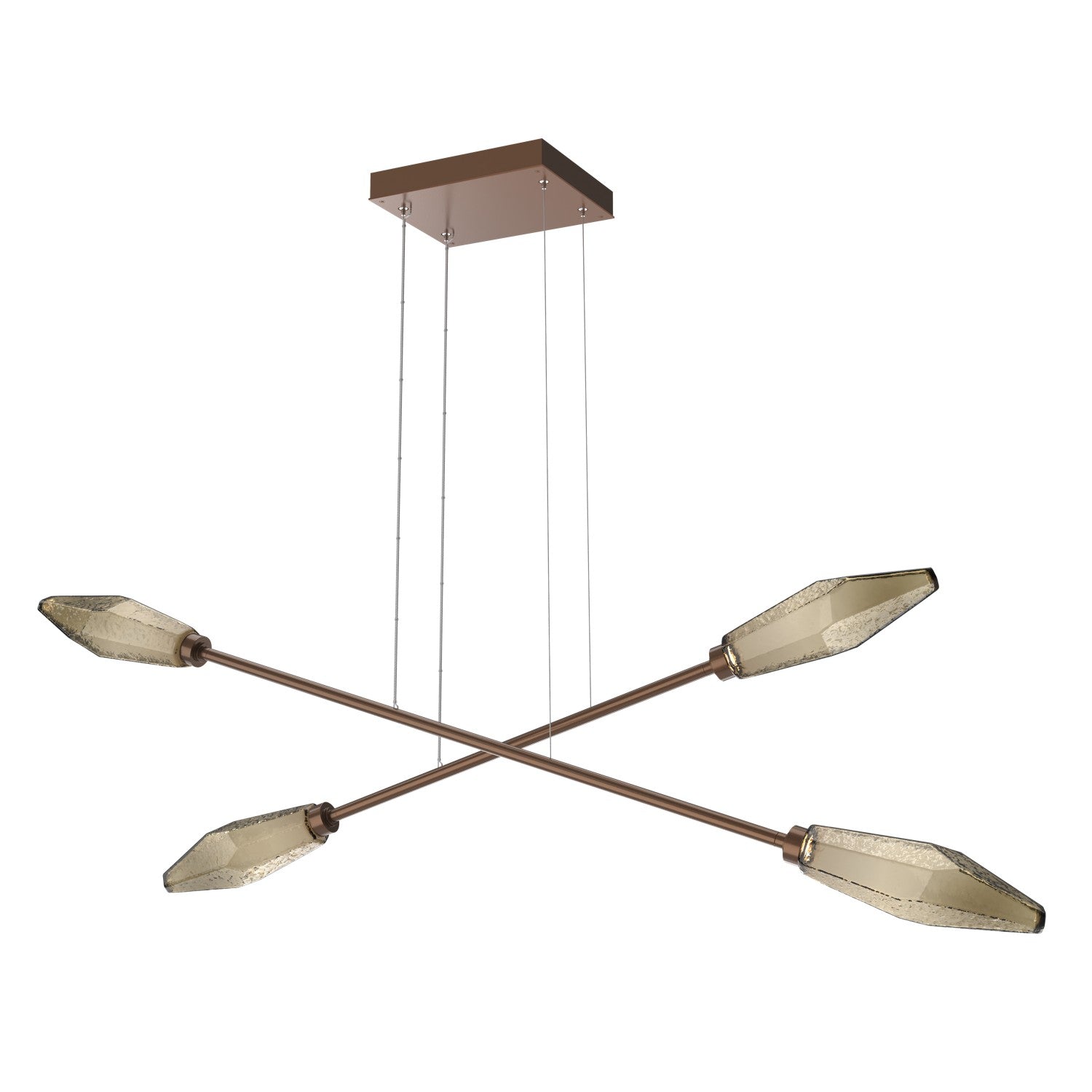 Hammerton Studio - PLB0050-M2-BB-B-CA1-L1 - LED Lantern - Rock Crystal - Burnished Bronze