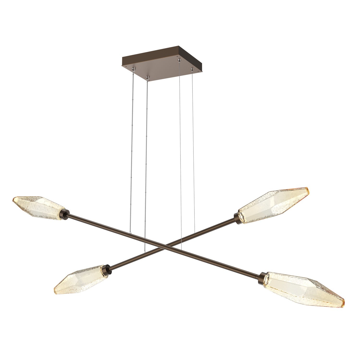 Hammerton Studio - PLB0050-M2-FB-A-CA1-L1 - LED Lantern - Rock Crystal - Flat Bronze