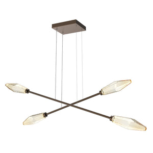 Hammerton Studio - PLB0050-M2-FB-A-CA1-L3 - LED Lantern - Rock Crystal - Flat Bronze