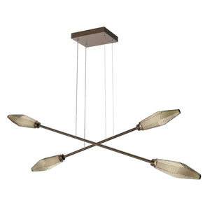 Hammerton Studio - PLB0050-M2-FB-B-CA1-L3 - LED Lantern - Rock Crystal - Flat Bronze