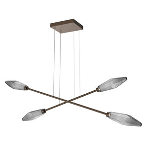 Hammerton Studio - PLB0050-M2-FB-S-CA1-L1 - LED Lantern - Rock Crystal - Flat Bronze