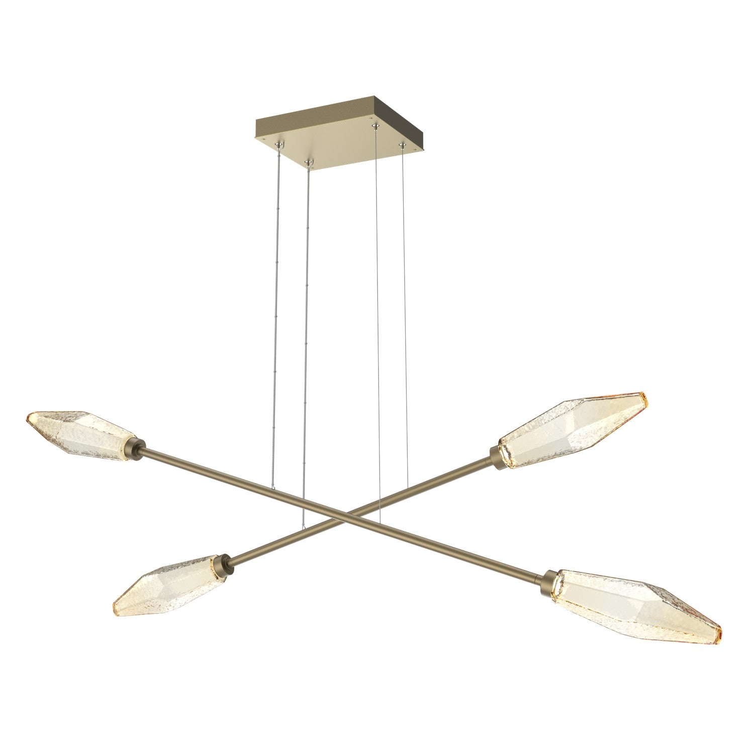 Hammerton Studio - PLB0050-M2-GB-A-CA1-L3 - LED Lantern - Rock Crystal - Gilded Brass