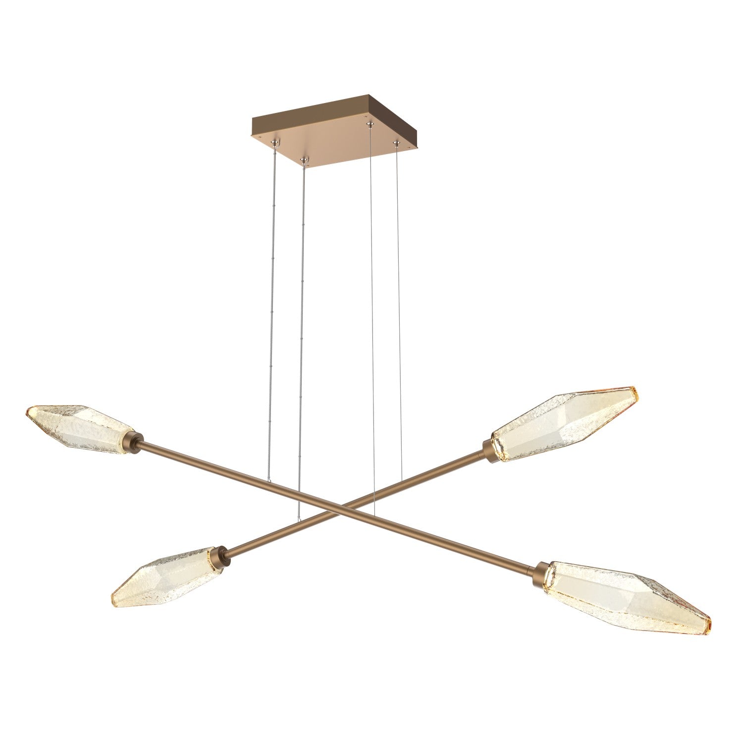 Hammerton Studio - PLB0050-M2-NB-A-CA1-L3 - LED Lantern - Rock Crystal - Novel Brass
