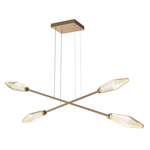 Hammerton Studio - PLB0050-M2-NB-A-CA1-L3 - LED Lantern - Rock Crystal - Novel Brass