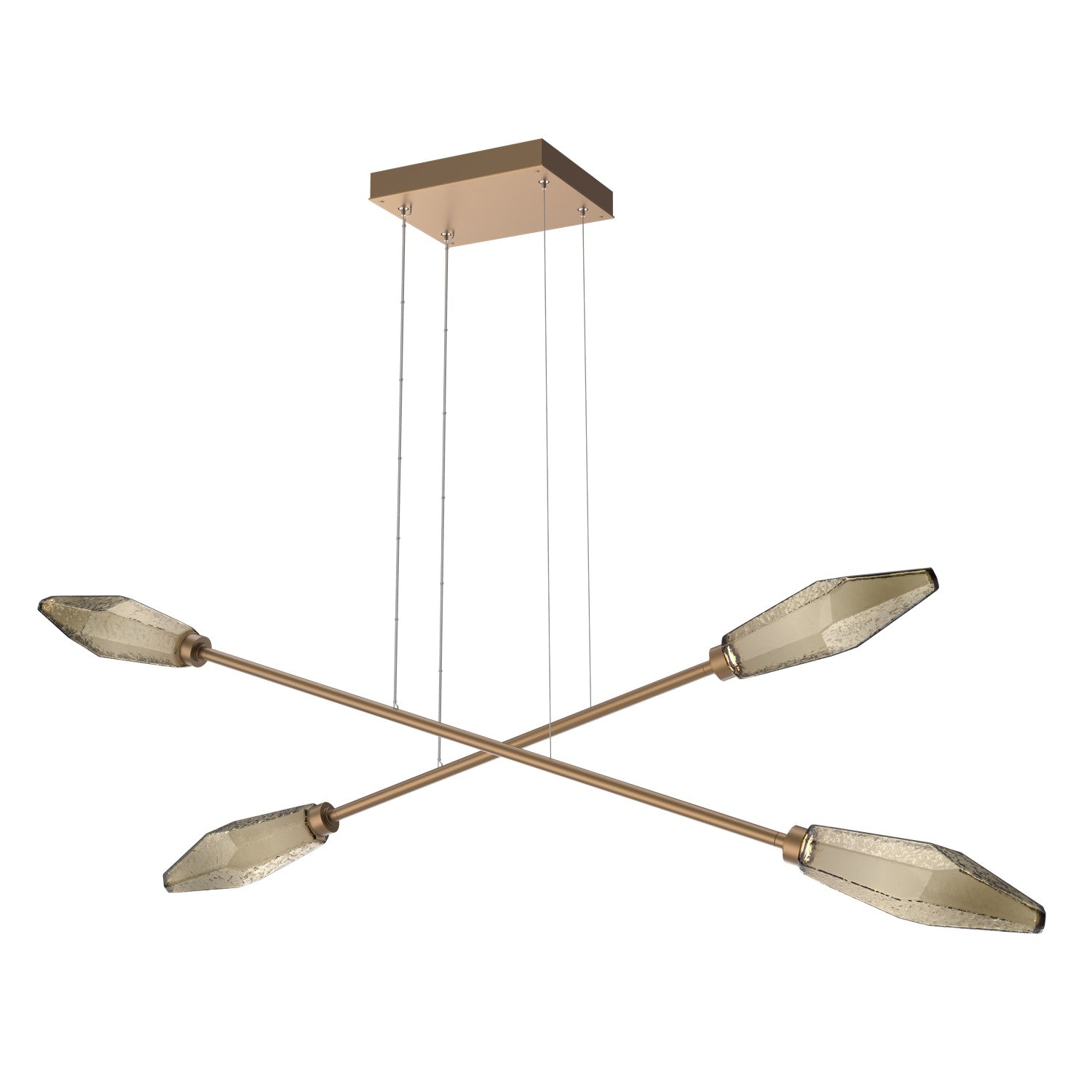 Hammerton Studio - PLB0050-M2-NB-B-CA1-L1 - LED Lantern - Rock Crystal - Novel Brass