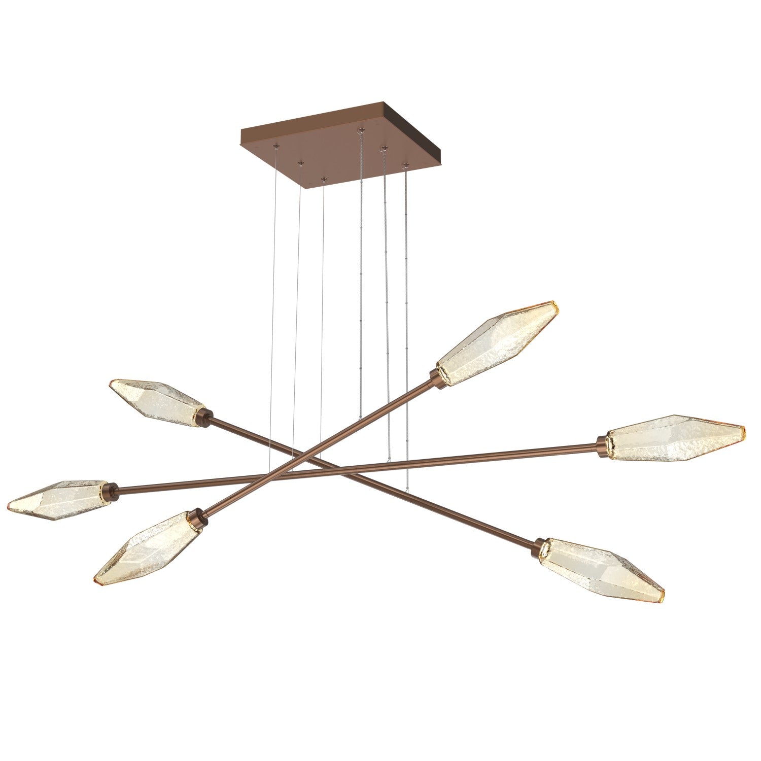 Hammerton Studio - PLB0050-M3-BB-A-CA1-L1 - LED Lantern - Rock Crystal - Burnished Bronze