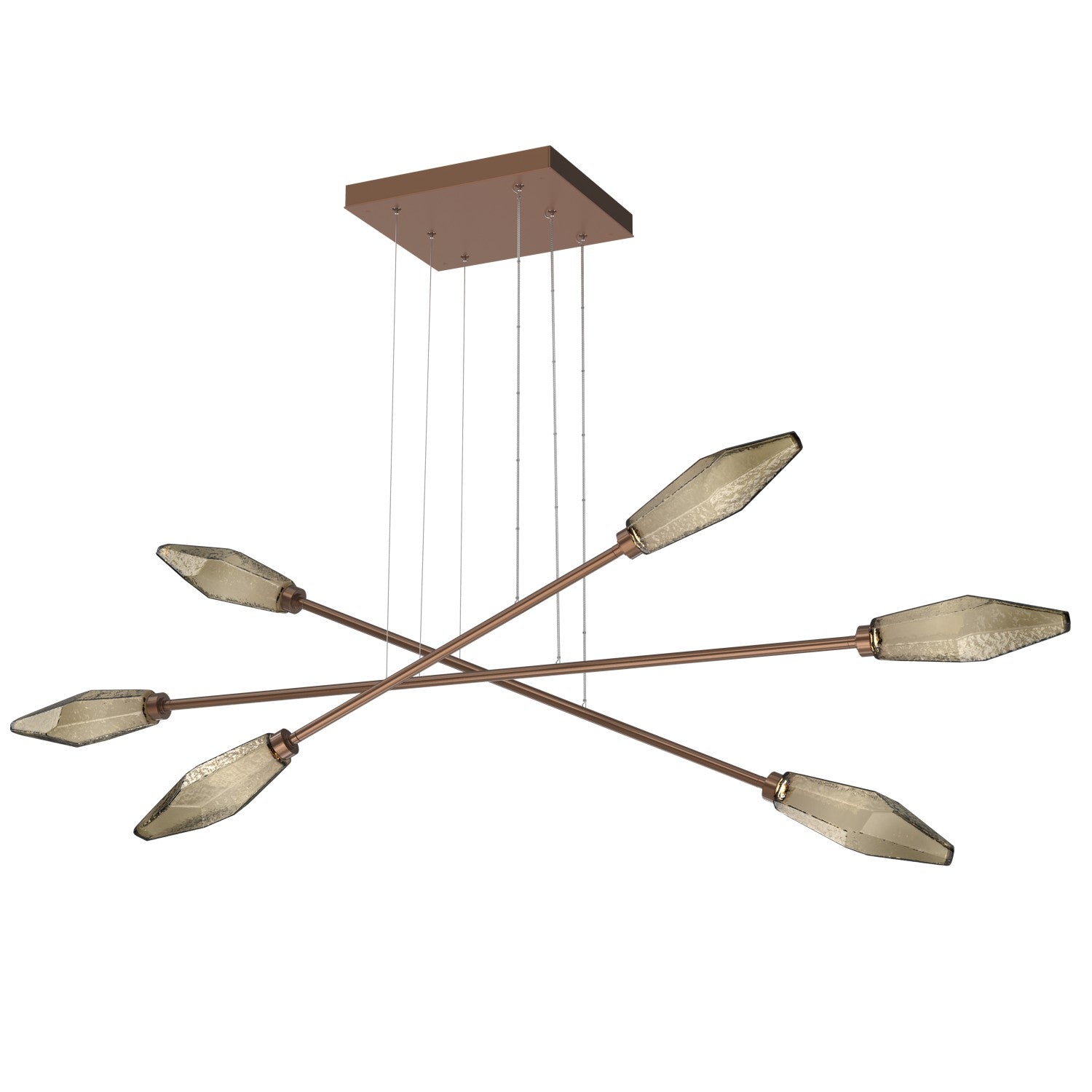 Hammerton Studio - PLB0050-M3-BB-B-CA1-L1 - LED Lantern - Rock Crystal - Burnished Bronze