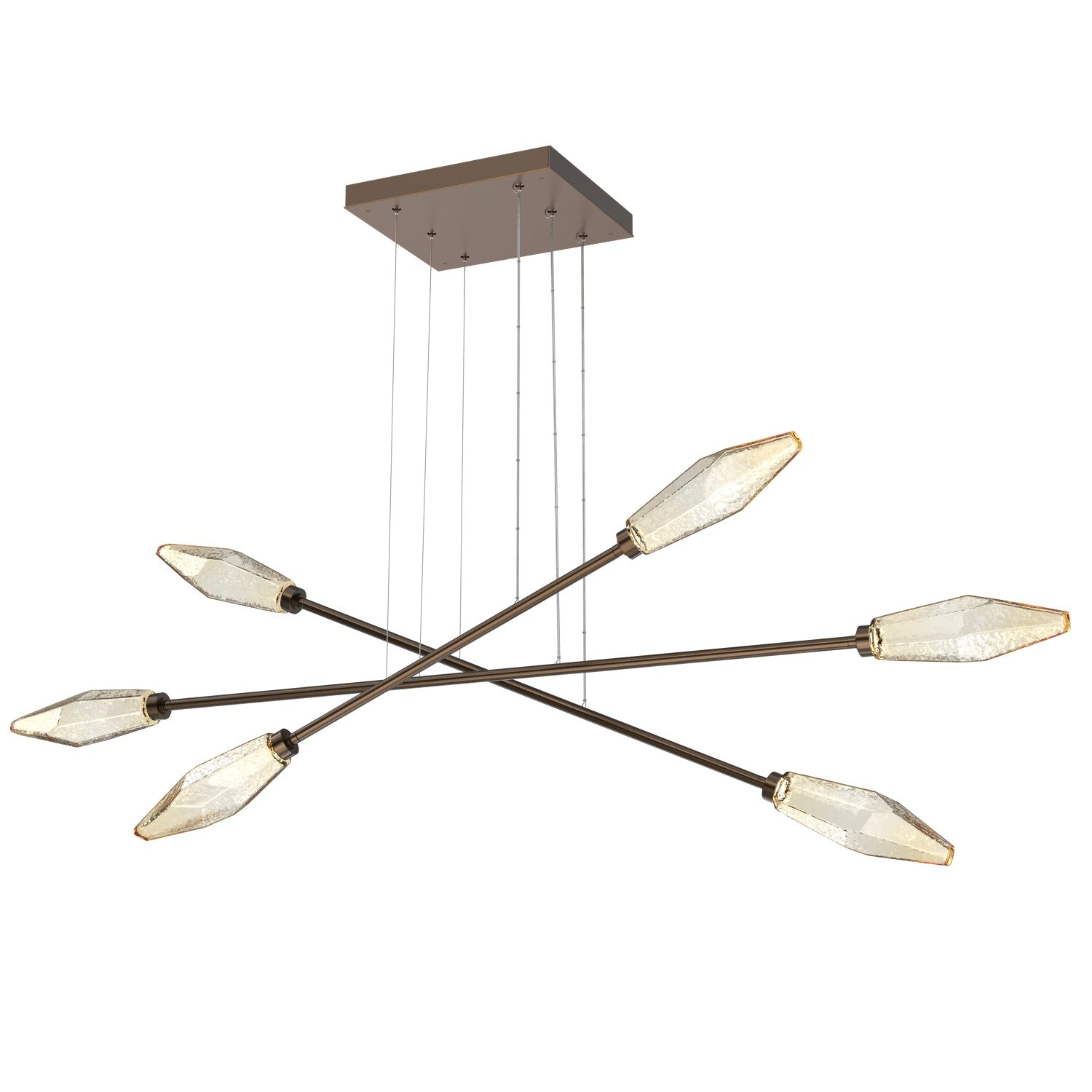Hammerton Studio - PLB0050-M3-FB-A-CA1-L1 - LED Lantern - Rock Crystal - Flat Bronze