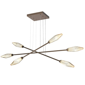 Hammerton Studio - PLB0050-M3-FB-A-CA1-L3 - LED Lantern - Rock Crystal - Flat Bronze