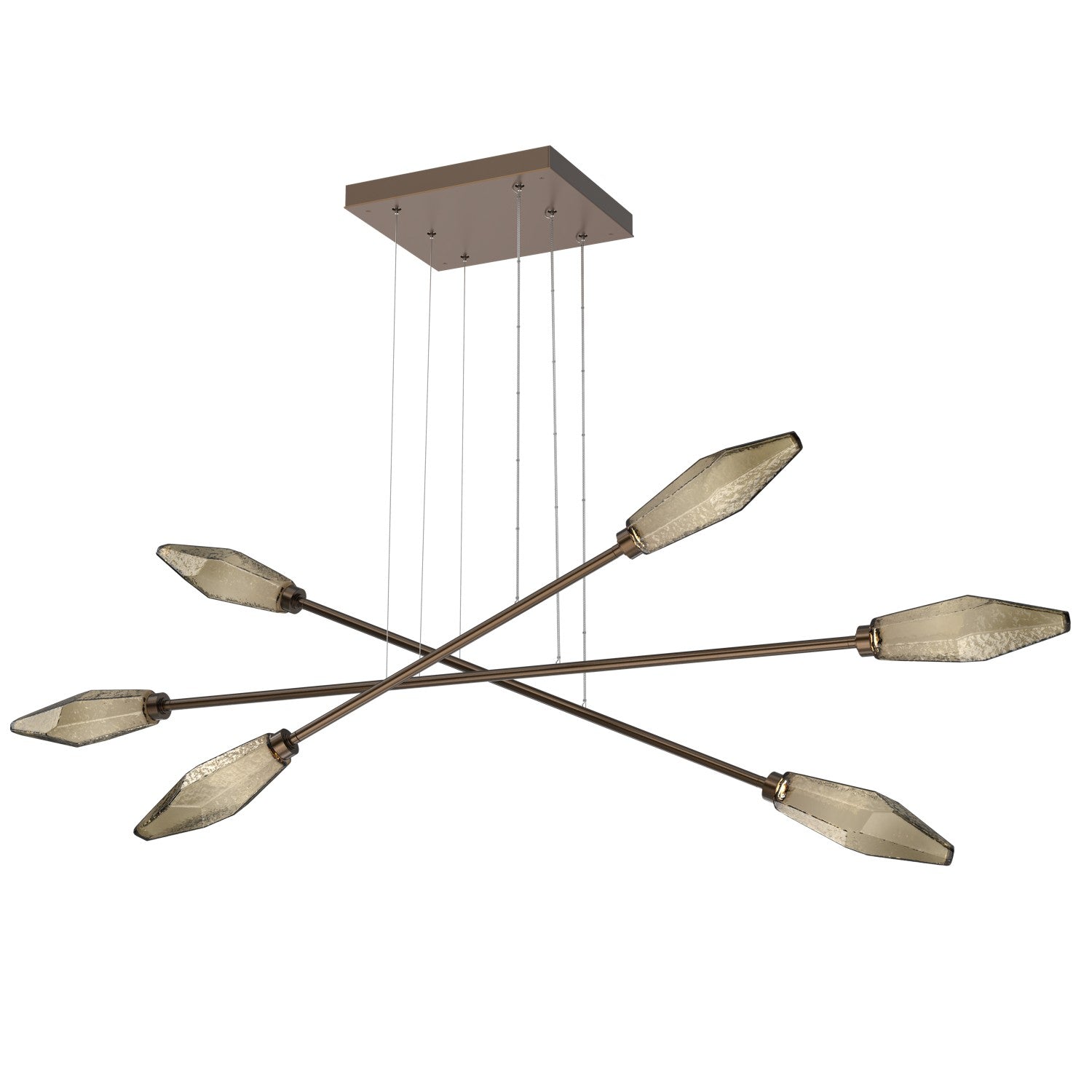 Hammerton Studio - PLB0050-M3-FB-B-CA1-L1 - LED Lantern - Rock Crystal - Flat Bronze