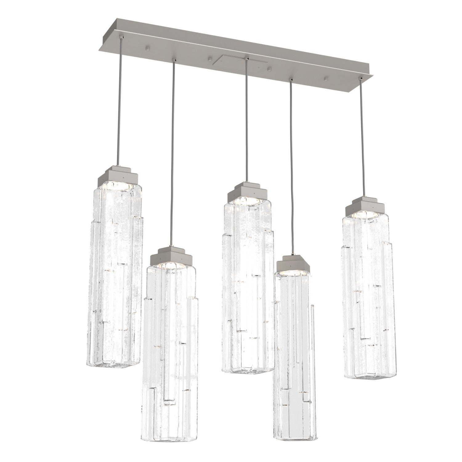 Hammerton Studio - PLB0056-05-BS-LC-C01-L3 - LED Linear Pendant - Ledgestone - Beige Silver