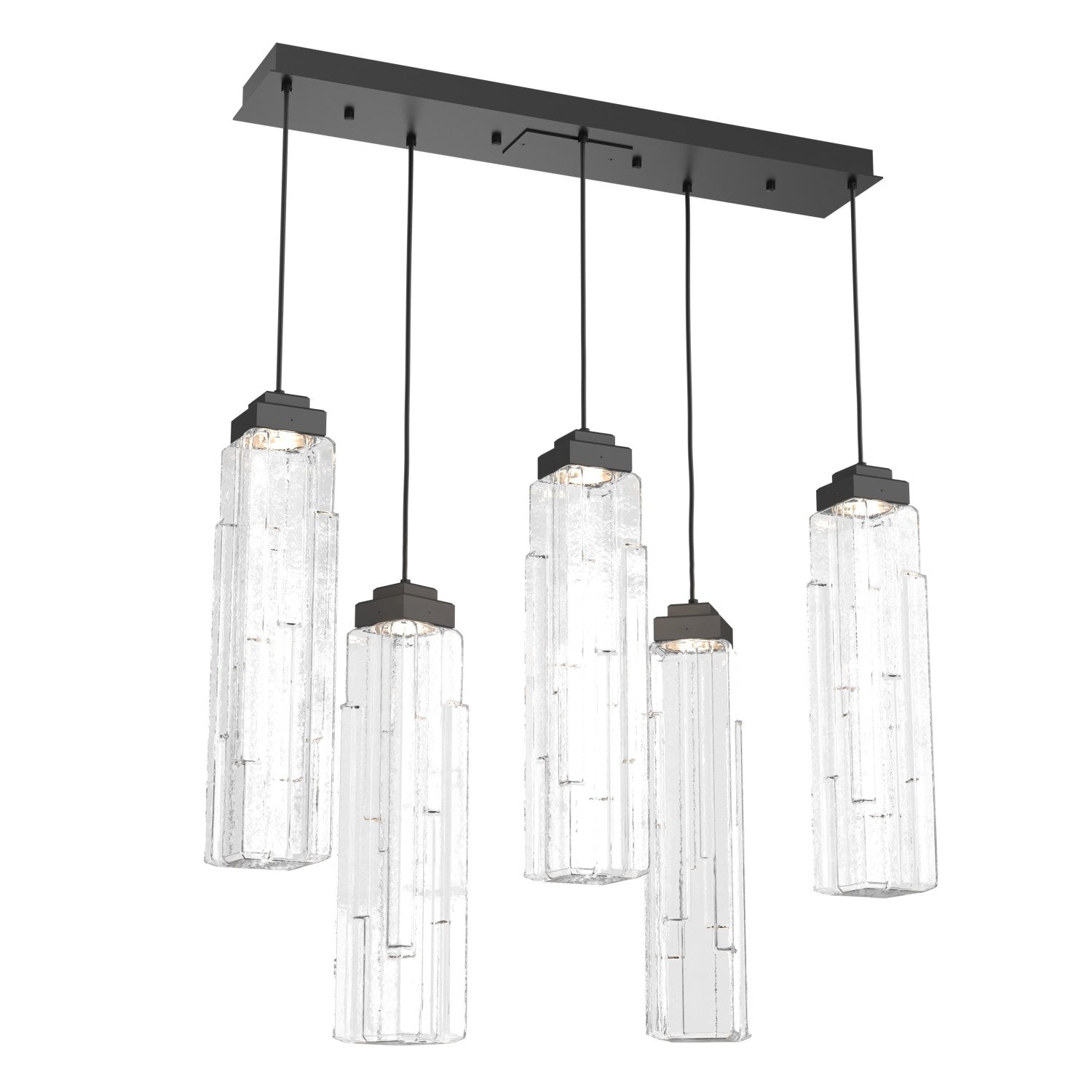 Hammerton Studio - PLB0056-05-MB-LC-C01-L3 - LED Linear Pendant - Ledgestone - Matte Black