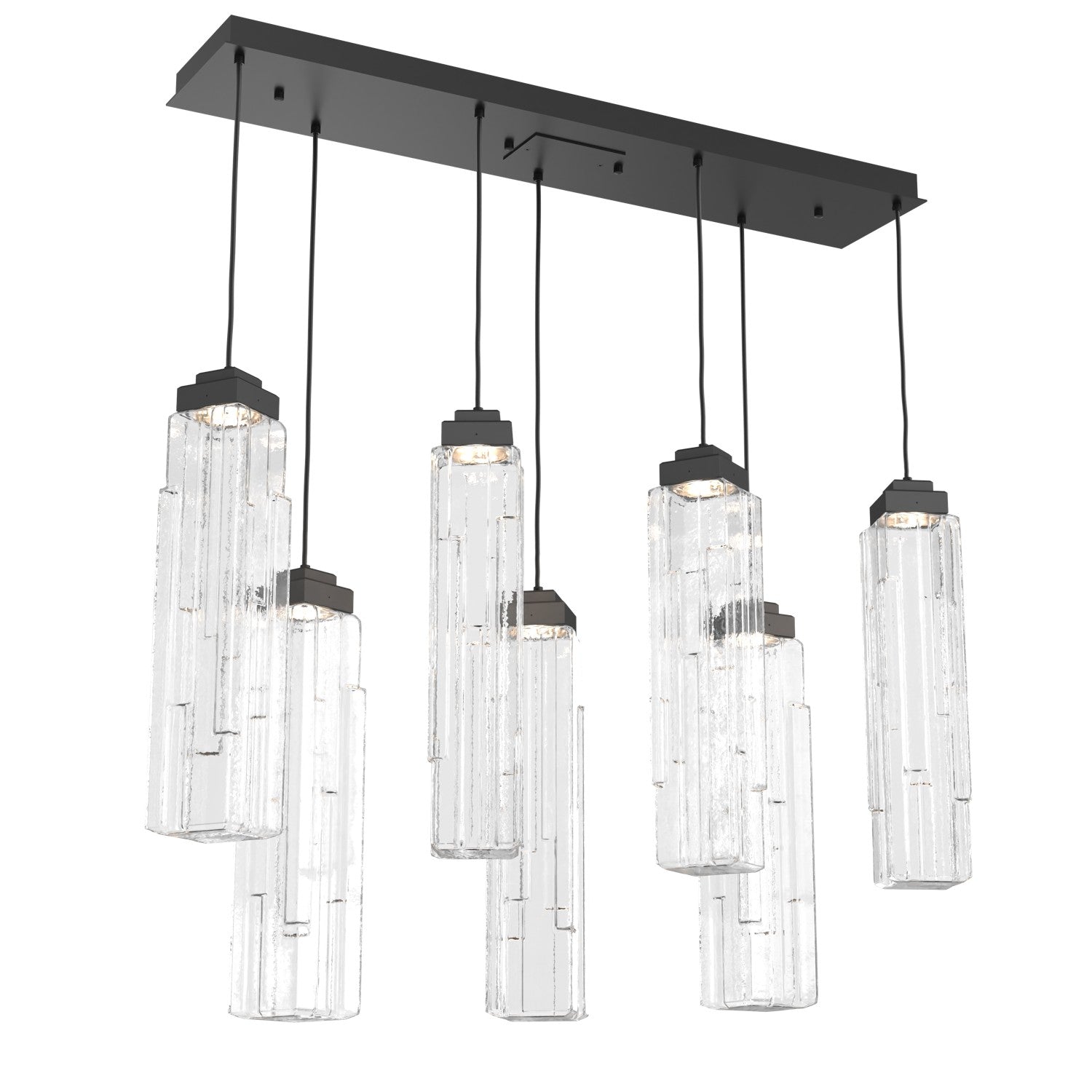Hammerton Studio - PLB0056-07-MB-LC-C01-L3 - LED Linear Pendant - Ledgestone - Matte Black