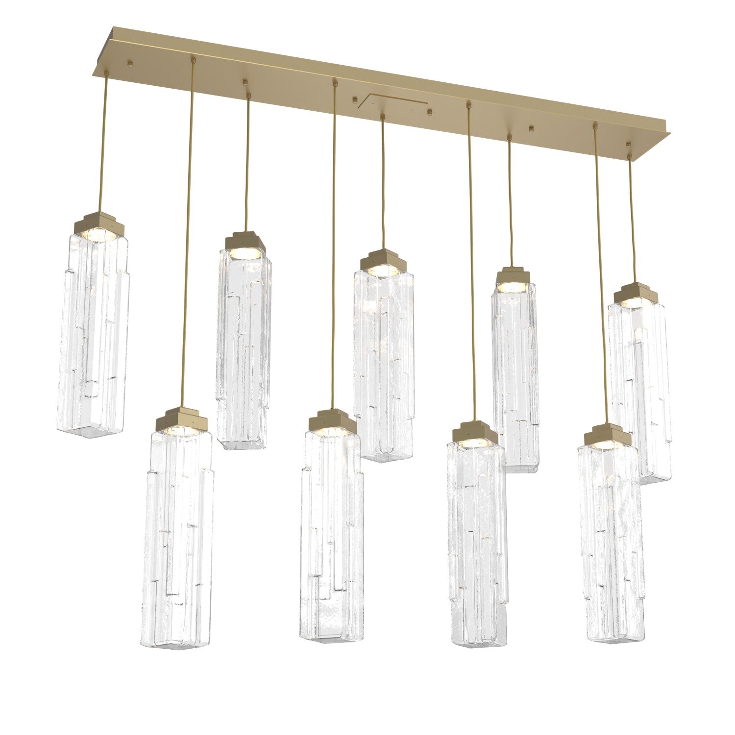 Hammerton Studio - PLB0056-09-GB-LC-C01-L3 - LED Linear Pendant - Ledgestone - Gilded Brass