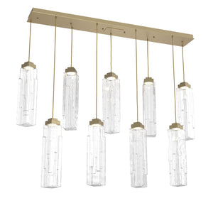 Hammerton Studio - PLB0056-09-GB-LC-C01-L3 - LED Linear Pendant - Ledgestone - Gilded Brass