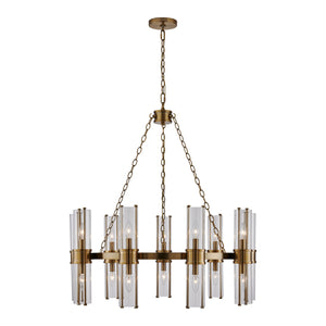Kalco - 521356VGB - 18 Light Chandelier - Duet - Vintage Brass