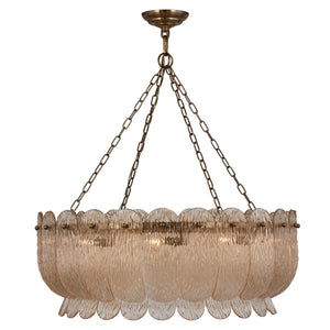 Kalco - 523456WB - Ten Light Pendant - Camellia - Winter Brass