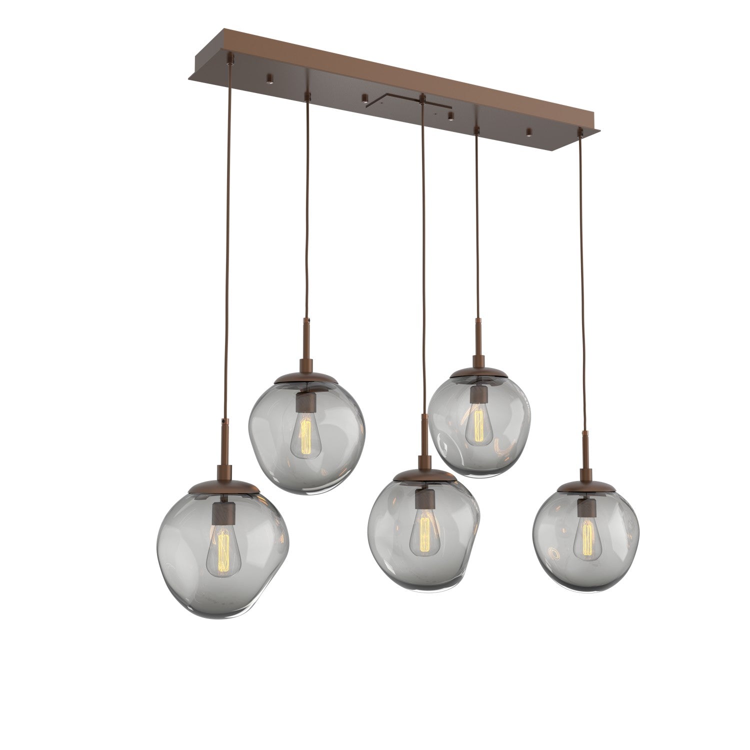 Hammerton Studio - PLB0062-05-BB-S-C01-E2 - Five Light Pendant - Aster - Burnished Bronze