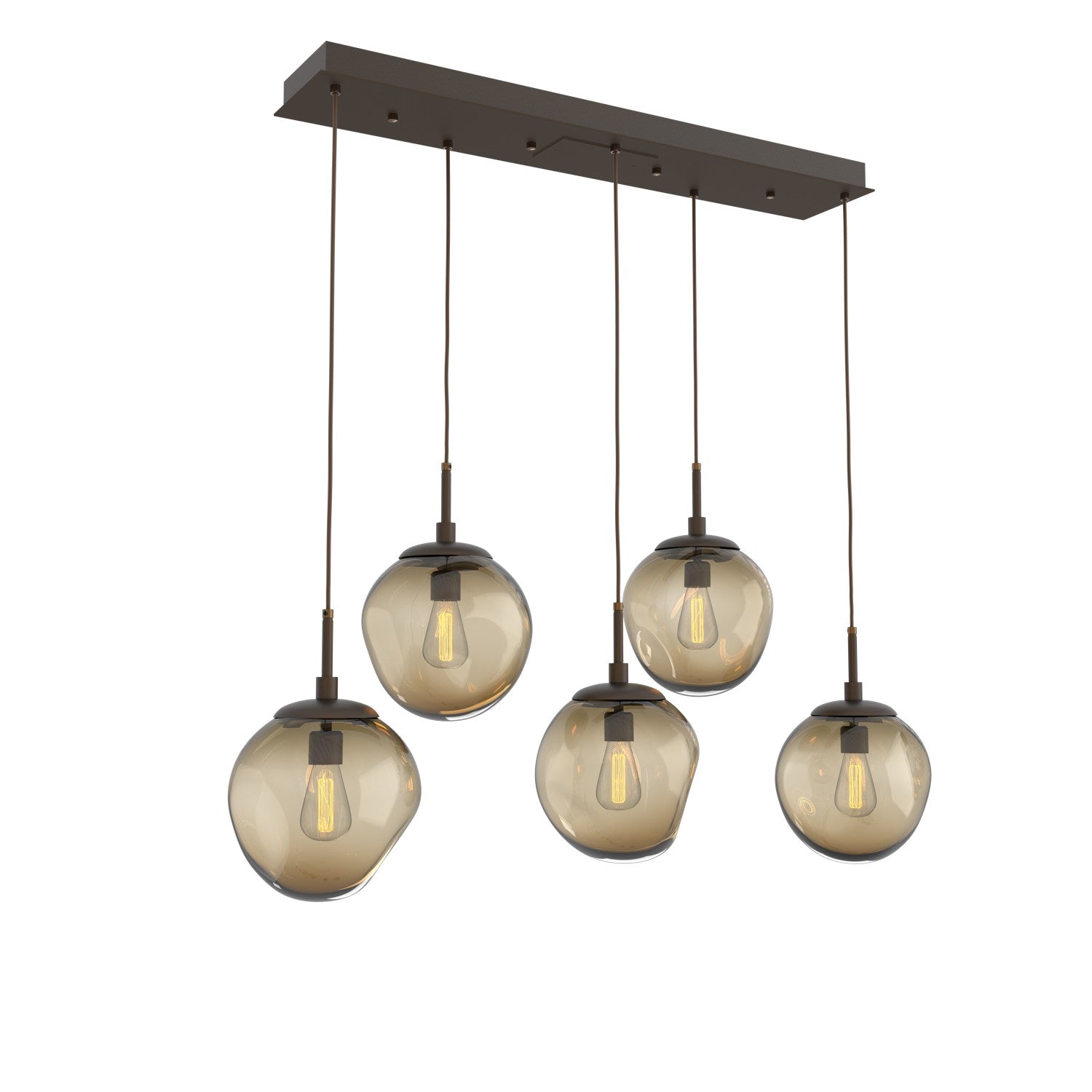Hammerton Studio - PLB0062-05-FB-B-C01-E2 - Five Light Pendant - Aster - Flat Bronze