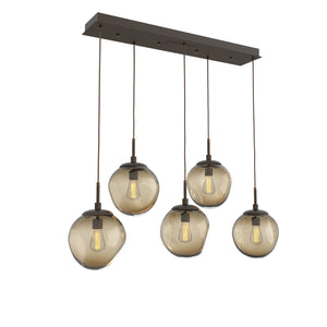 Hammerton Studio - PLB0062-05-FB-B-C01-E2 - Five Light Pendant - Aster - Flat Bronze