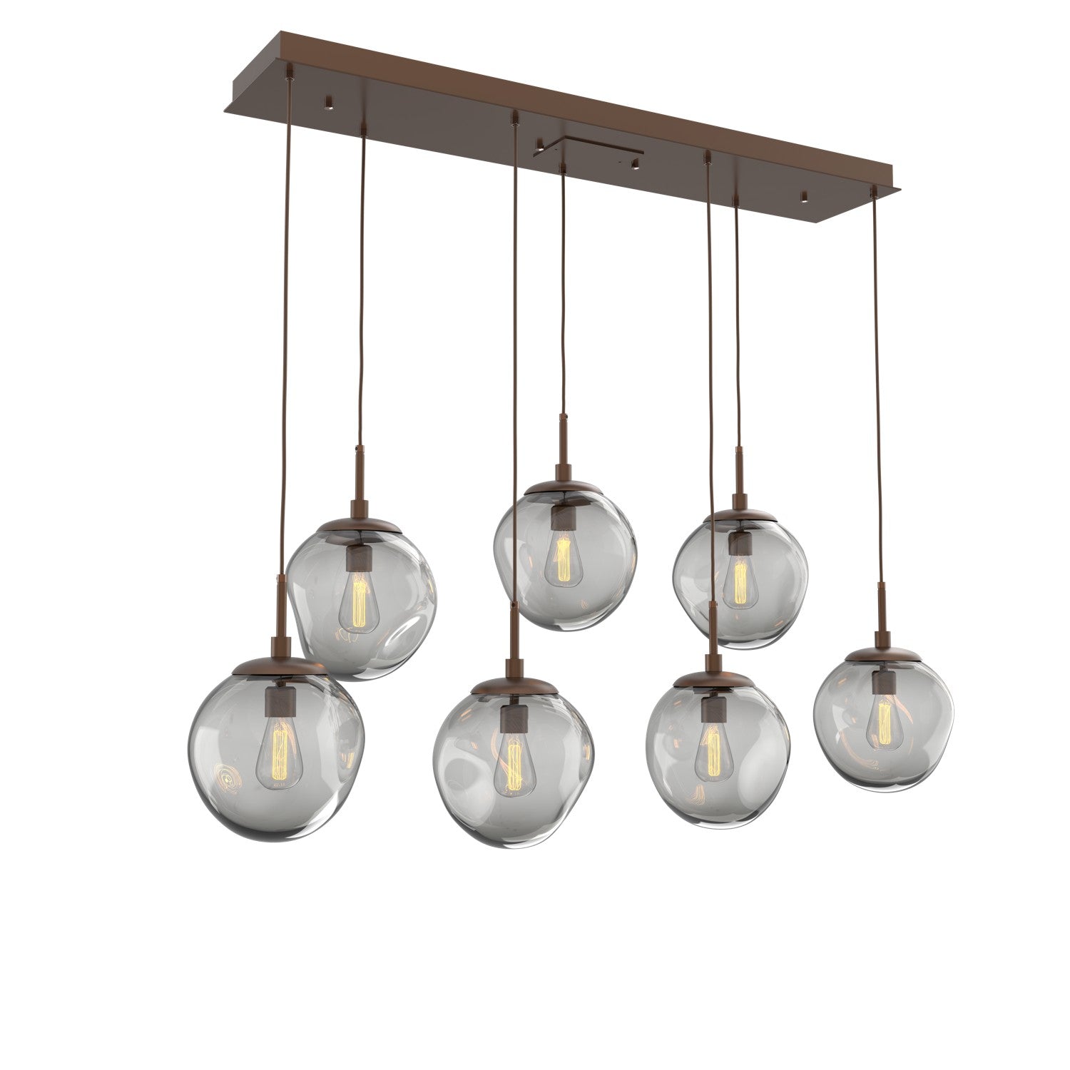 Hammerton Studio - PLB0062-07-BB-S-C01-E2 - Seven Light Pendant - Aster - Burnished Bronze