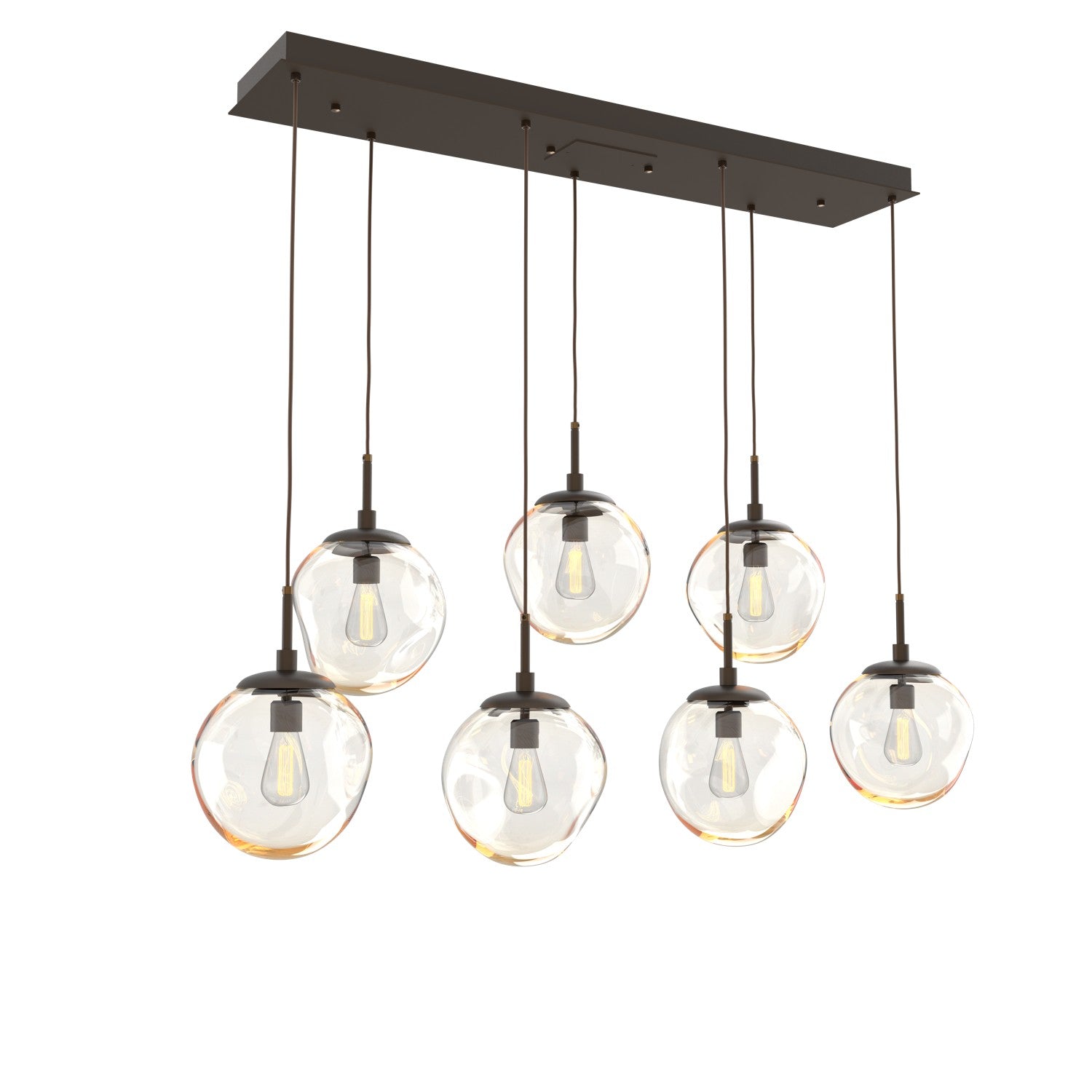 Hammerton Studio - PLB0062-07-FB-A-C01-E2 - Seven Light Pendant - Aster - Flat Bronze